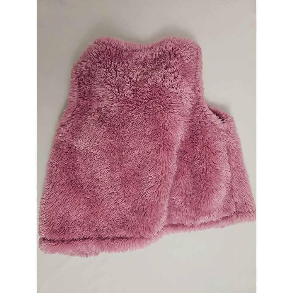 Carter's Baby Girls Pink Plush Faux Fur Vest 18 Months Bow Front